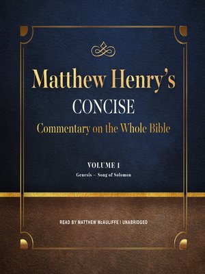 Matthew Henry's Concise Commentary On The Whole Bible, Volume 1 By ...